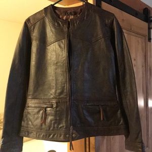 Brown genuine leather jacket